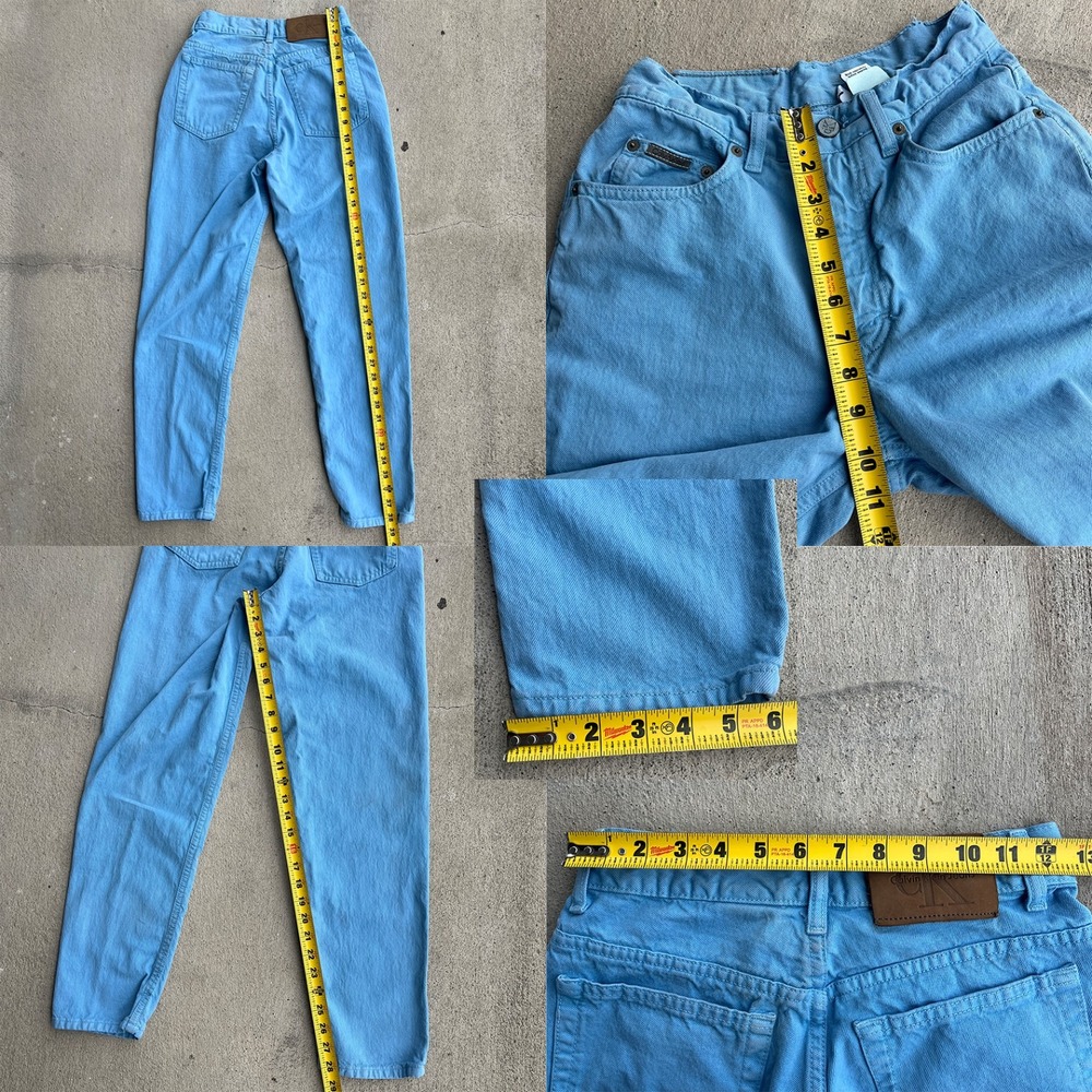 Calvin Klein Over dyed Stone Washed Mid Rise Mom Jeans Size 8P 90s - Picture 6 of 6